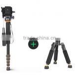 QZSD-Q188C 1630mm portable selfie stick & walking stick Carbon fiber camera monopod for digital video DSLR camera
