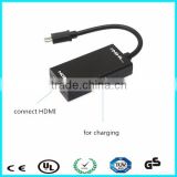 Hot plug 1080 P male micro usb to hdmi female cable MHL adapter for HD TV