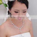 2016 Fashion Alloy Silver Plated Rhinestone Tiara Crown,Necklace,Earring Bridal Wedding Jewelry Set thumbnail-4