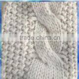 Kids Beige Cable Cotton Knitted Gloves Mitten With Crochet Flower thumbnail-3