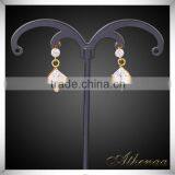 18k Gold Chic Square Shiny White Zircon Rolled Earring Jewelry Manufacturer thumbnail-3