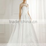 LC31 Elegant See Through O Neck Wedding Dress Sleeveless A-Line Floor Length Vestido De Noiva Sereia 2015