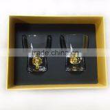3D Gold Foil Filled on the Bottom Sake Custom Shiny Clear Glass Small Cups thumbnail-6