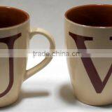 New Creative!26 letters ceramic mug | Cheap ceramic mugs for christmas | Paintable ceramics mug