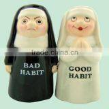 Good and Bad Habit Cartoon Character Statue Money Bank thumbnail-1