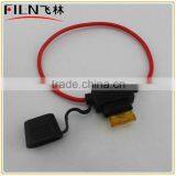 black waterproof car blade fuse holder with 20cm AWG18 wire and fuse