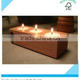 Rustic Home Decoration Cube Wooden Candle Holder With 3candles thumbnail-1