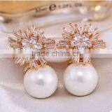 Wholesale Stock Small Order Fashion Women Competitive Pearl Earrings thumbnail-1