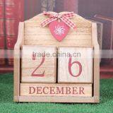 Pink Wooden Perpetual Calendar Desk Calendar 2017