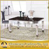 Mirror Sivler Stainless Steel 20mm Marble Dining Table Set thumbnail-4