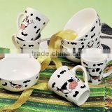 Lovely Dairy Porcelain Bowl and Mug with Decal Printing