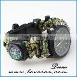 Multicolor Wholesale Firestarter Survival Paracord Watch Bracelet for Outdoor thumbnail-2