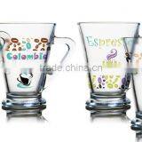 6oz 8oz 10oz 12oz Caffe Latte Espresso Cappuccino Color Printing Glass Coffee Mug Coffee Glass Set thumbnail-2