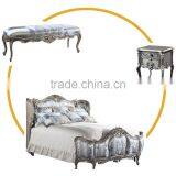 Handmade French Classic Style Brown and Silver Tufted Bed With Wardrobe and Nightstand BF12-03254k thumbnail-4