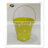 Zinc With Handle Printing Finished Round Shape Zinc Flower Pot thumbnail-1