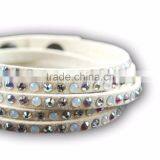Beautifuly Bracelet With Gems, High Quality PU Bracelet With Crystal Gem Decoration thumbnail-4