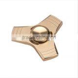 Aluminum Alloy Hand Finger Spinner Tri-Spinner Fidget Toy Metal EDC Color Gold