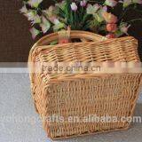 Storage Willow Basket With Handles Convenient For Picnic thumbnail-5