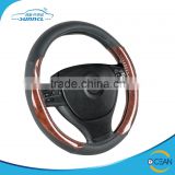 13 Inch Genuine Leather Wood Grain Car Steering Wheel Cover