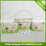 Different Shapes Decal Metal Flower Pots thumbnail-2