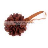 Wholesale Satin Ribbon Roses Flower Baby Hair Bows With Elastic Headband thumbnail-5