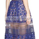 Honeycomb Mesh With Textured Lace Transparent Trims Skirt thumbnail-3