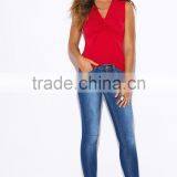 OEM Service Blue Denim Mid Rise Jeans Wholesale China thumbnail-1
