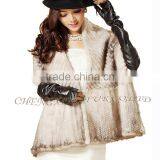 CX-B-M-46C Hot Sale Real Knitted Mink Fur Shawl For Fashion Girls With Factory Price thumbnail-6