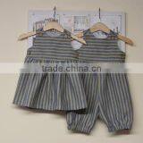 2017 Cheap Stripe Dress Mathing Jumpsuit 3 Year Old Girl Two Piece Party Designer Dress thumbnail-2