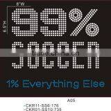 Hot Fix Heat Factory Price Soccer Is My Everything Iron-on Rhinestone Transfer Design for Shirt Appliques thumbnail-2