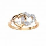 Fashionable Two Tone Plated CZ Studded Ring thumbnail-1