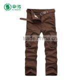 New Design Comfortable Multi Pockets 100% Cotton Mens Cargo Trousers for Wholesale thumbnail-3