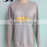 China Suppliers Garments in Terry Without Hood O-neck Cheap Design Hot Stamp Slim Fitted Plain Dyed for Women Sweatshirt Hoodies thumbnail-1