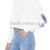 Front on The Sleeve Customized Label Long Sleeve Tee for Woman thumbnail-2