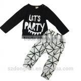 2016 New Baby Boy Clothes Set Fashion Cotton Long-sleeved Party Letter T-shirt+pants 2pcs s Newborn Baby Girl Clothing Set thumbnail-3