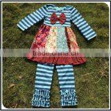 2016 Easter Giggle Moon Remake Girls Outfits Spring Summer Sets Persnickety Kids Girl Knot Clothing Set Remake Stripes Boutique thumbnail-5