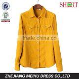 2017 Women Deep Yellow Corduroy Shirt thumbnail-1