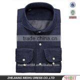 2017 Extremely Cut Away Collar Man Washed Denim Shirt thumbnail-1