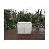 Resin Wicker Storage Box , Aluminum Frame White Rattan Cabinet
