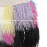 YR947 Fringed Patchwork Mongolia Wool Skirt Real Timbet Lamb Fur Skirt thumbnail-5