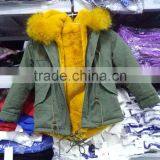 Parka Kids Wear 2015 Coat Jackets For Children Clothing Factory Girls' Faux Fur-Lined Army Coat Kid Clothes Fur Coat thumbnail-4