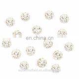 Alloy Rhinestone Button Clear Crystal for Accessories Silver Plating thumbnail-2
