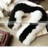 Luxurious White Black Fox Fur Scarf Fashion Fox Fur Shawl From China thumbnail-3