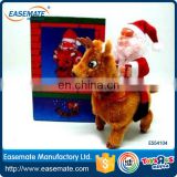 Chrismas gifts 6 inches electric light and music santa claus with elk