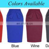 Grace Karin Womens Solid Color High Stretchy Hips-Wrapped Vintage Retro Black Pencil Skirt CL010454-1 thumbnail-6