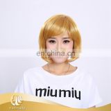 Trade assurance yellow 12 inch low temperature synthetic hair wig for women