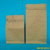 Laminated Kraft Paper Coffee Bag With Valve Cheap Recyclable Block Bottom Kraft Paper 250g 500g 1000g 1kg Custom Coffee Bags thumbnail-3