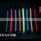 Factory Direct Pet Supplies Large and Small Luminous USB Charging Dual Fiber LED Light Dog Collar thumbnail-1