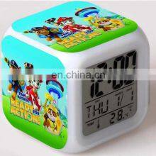 Amazon Hot Seller 7 Colors Changed Digital Thermometer Led Cube Alarm Clock thumbnail-4