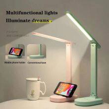 LED Desk Lamp Foldable 3-color Stepless Dimmable Touch Desk Lamp DC5V Office Learning USB Charging Bedside Reading Night Light thumbnail-2